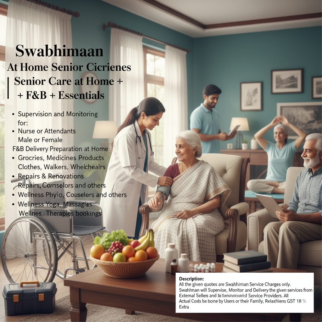 Senior Care At Home + F&B + Essentials + Healthcare support – 19 Services for 2 Members